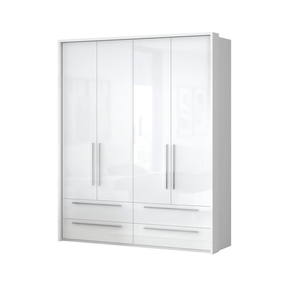 ORMAR SA KLASIČNIM VRATIMA bela visoki sjaj  187/226/60 cm  - bela visoki sjaj, Dizajnerski, pločasti materijal/plastika (187/226/60cm)