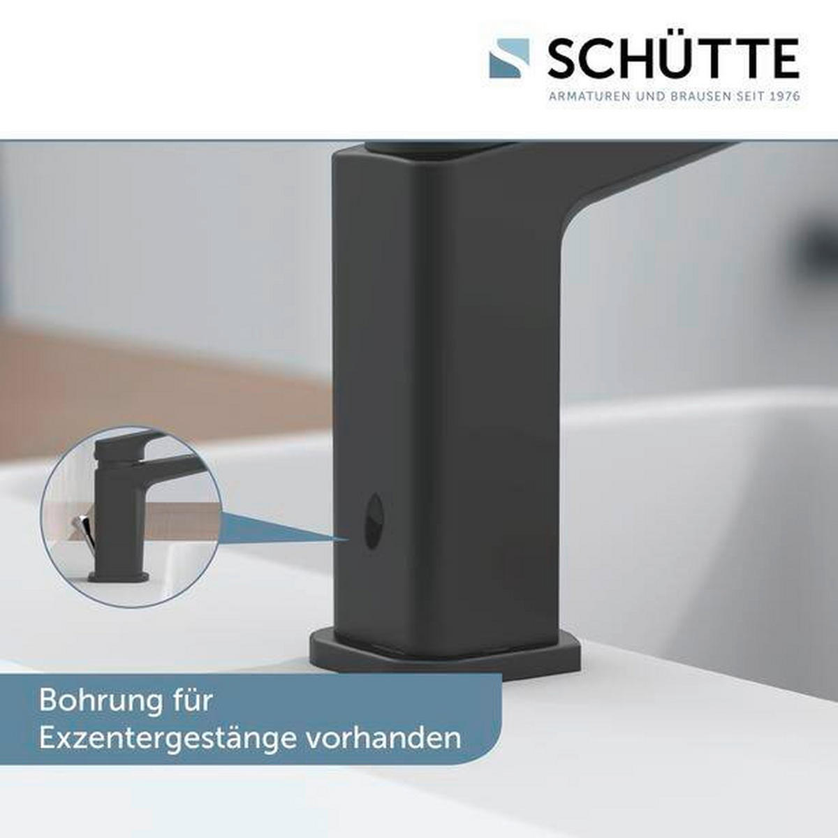 WASCHTISCHARMATUR 34016  - Schwarz, Basics, Metall (9/16,3/15,7cm) - Schütte