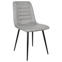 STUHL  in Eisen Webstoff Metall, Textil  - Hellgrau/Schwarz, Design, Textil/Metall (45/86/55cm)