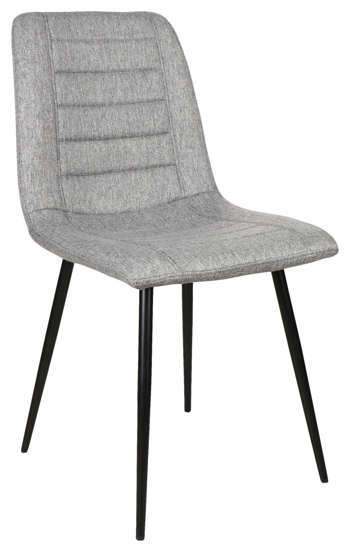 STUHL  in Eisen Webstoff Metall, Textil  - Hellgrau/Schwarz, Design, Textil/Metall (45/86/55cm)