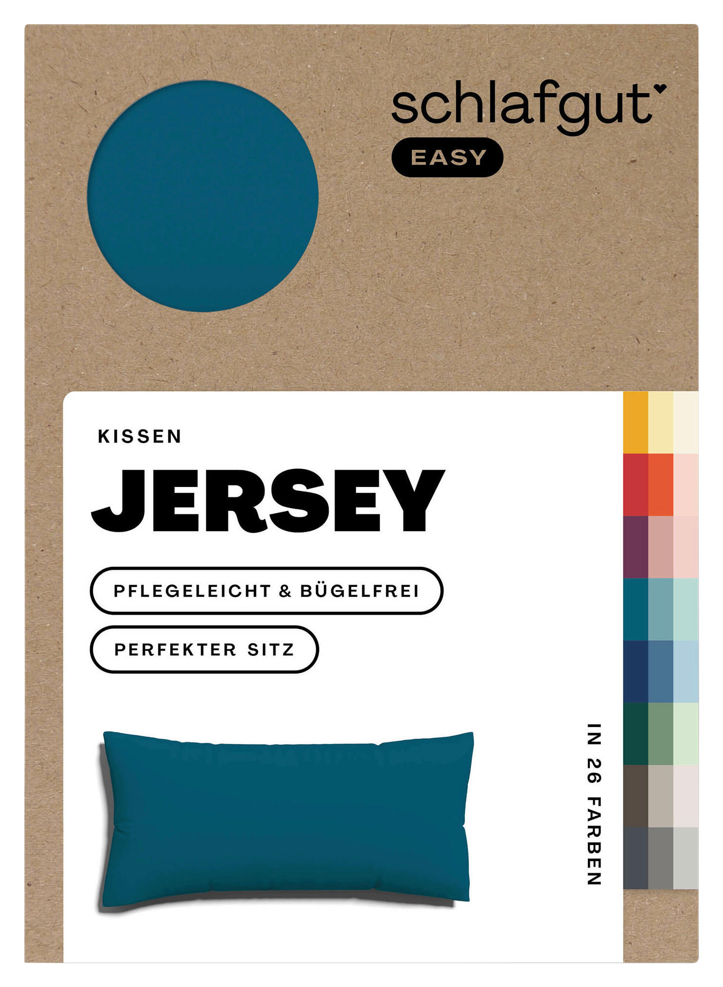 KOPFKISSENBEZUG EASY JERSEY 40/80 cm  - Petrol, Basics, Textil (40/80cm) - Schlafgut
