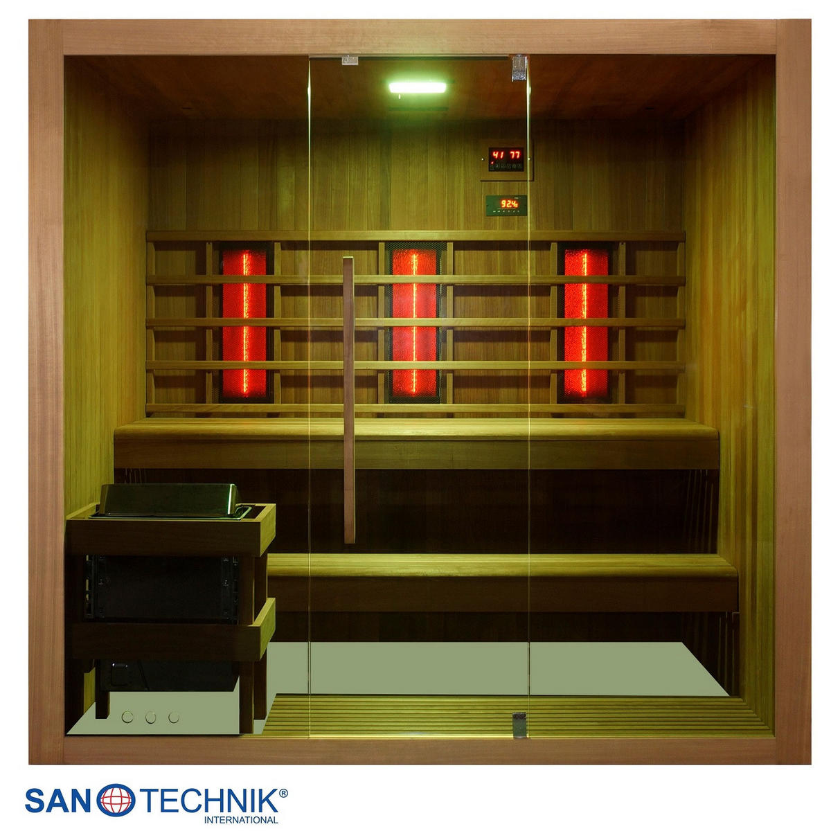 SAUNA für 4-5 Personen Kotka  - Naturfarben, KONVENTIONELL, Holz (200/150/190cm) - Sanotechnik