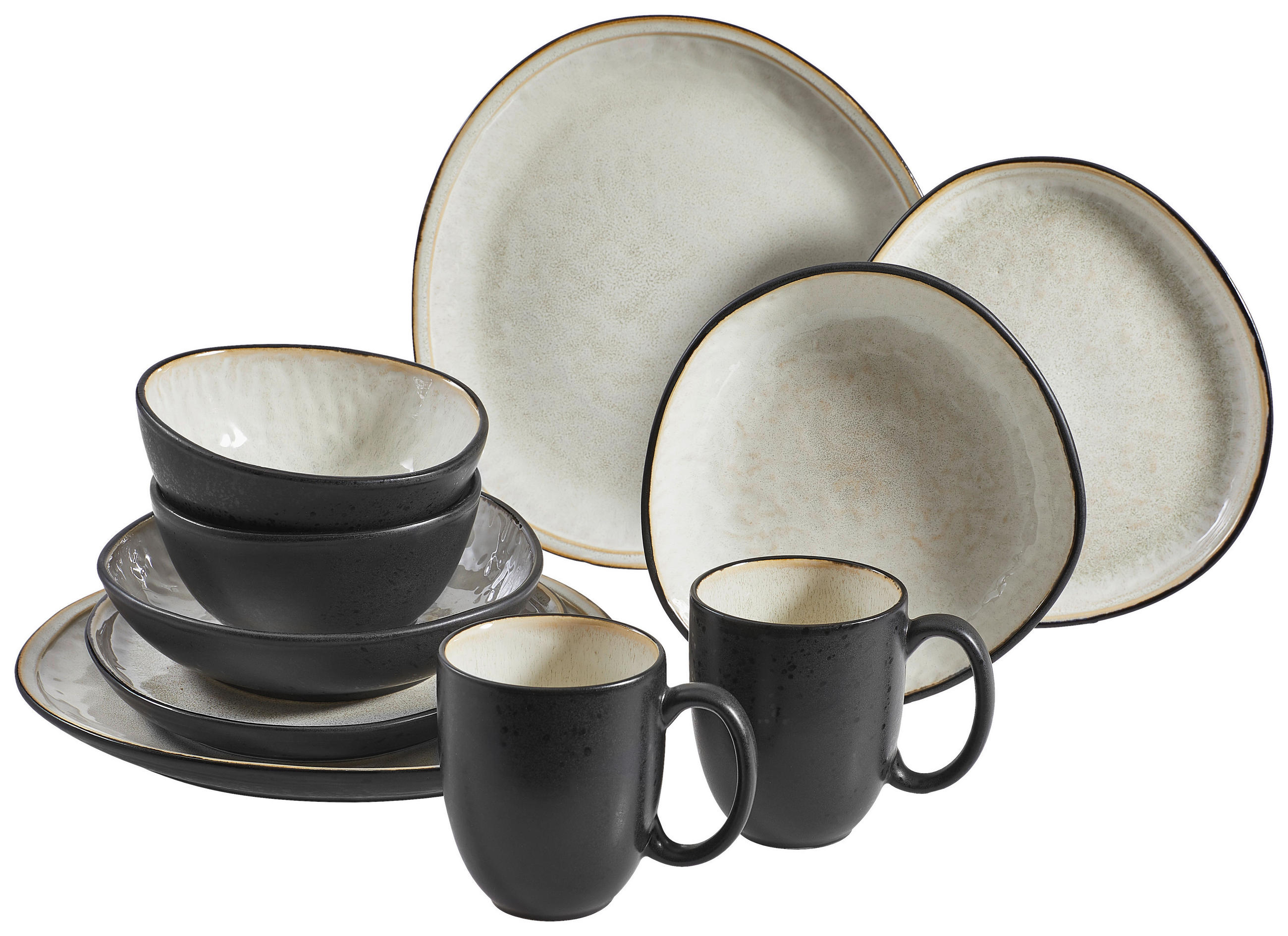 KOMBISERVICE Creme SØREN IVORY 10-teilig 2 Personen  - Creme, Trend, Keramik - Novel