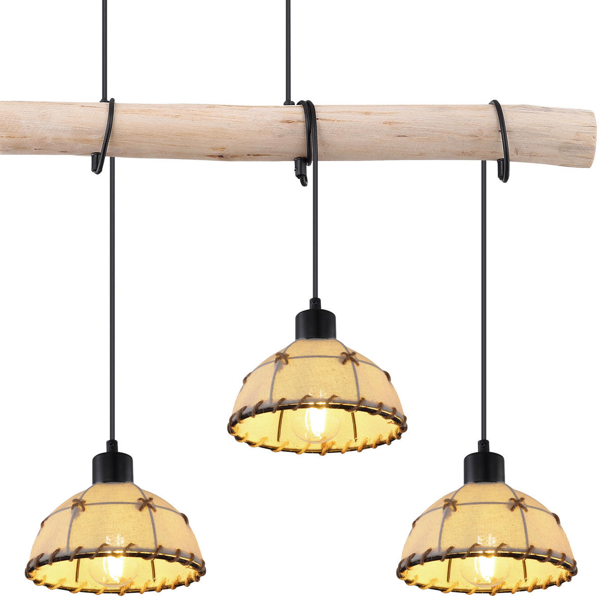 VISEČA SVETILKA  Rex   85/18/120 cm         E27 - črna/naravne barve, Natur, kovina/tekstil (85/18/120cm) - Globo