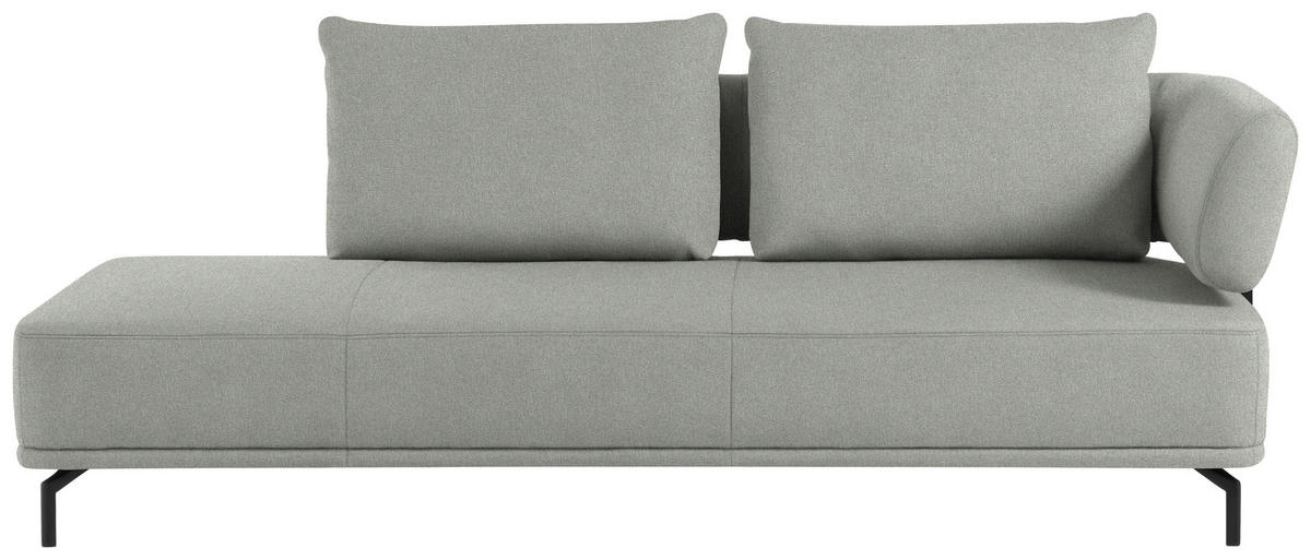 RÉCAMIERE in Flachgewebe Weiss, Hellgrau  - Weiss/Hellgrau, Design, Textil/Metall (227/89/101cm) - Dieter Knoll
