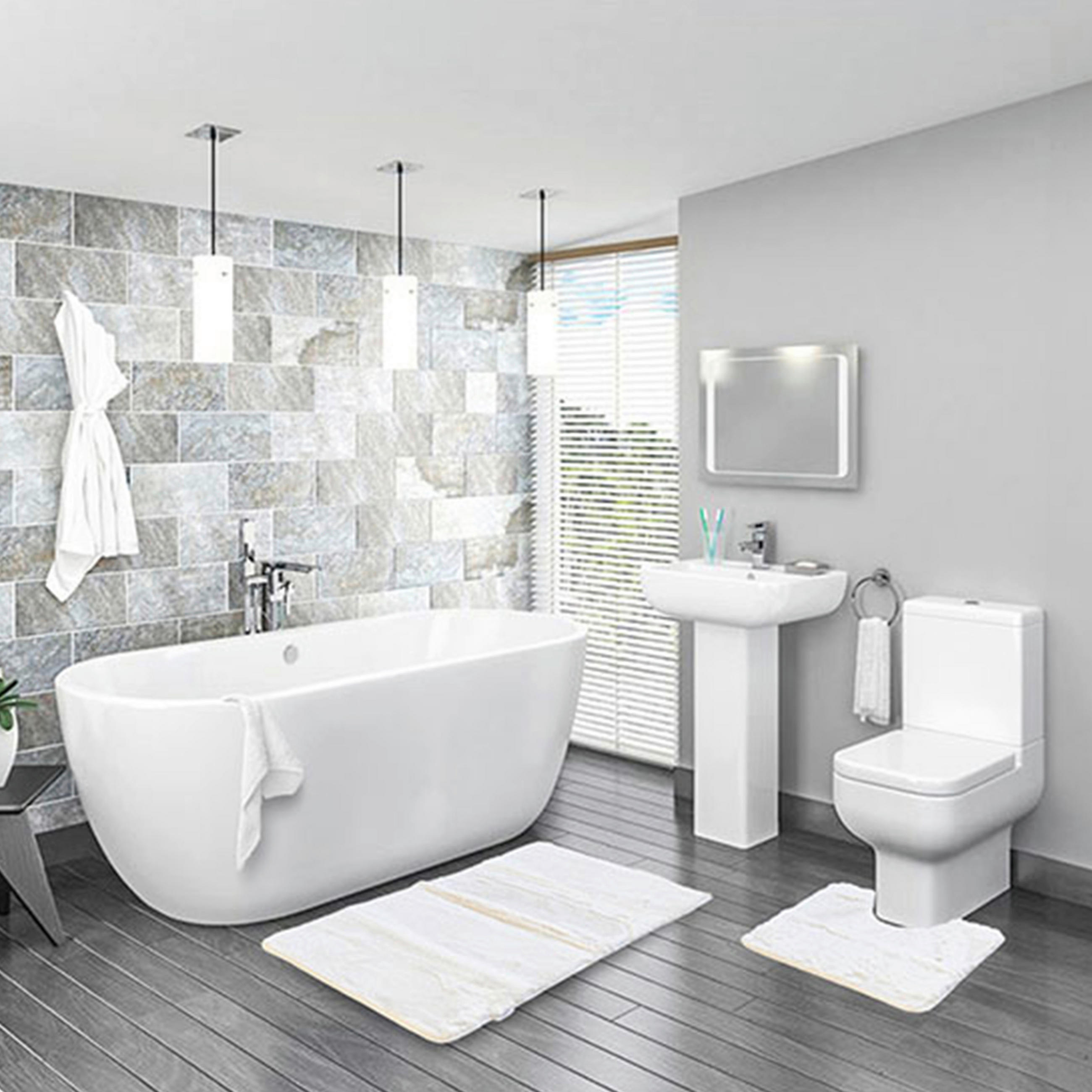 FÜRDŐSZOBASZŐNYEG   fehér   - fehér, Basics, textil (100/2/100cm)