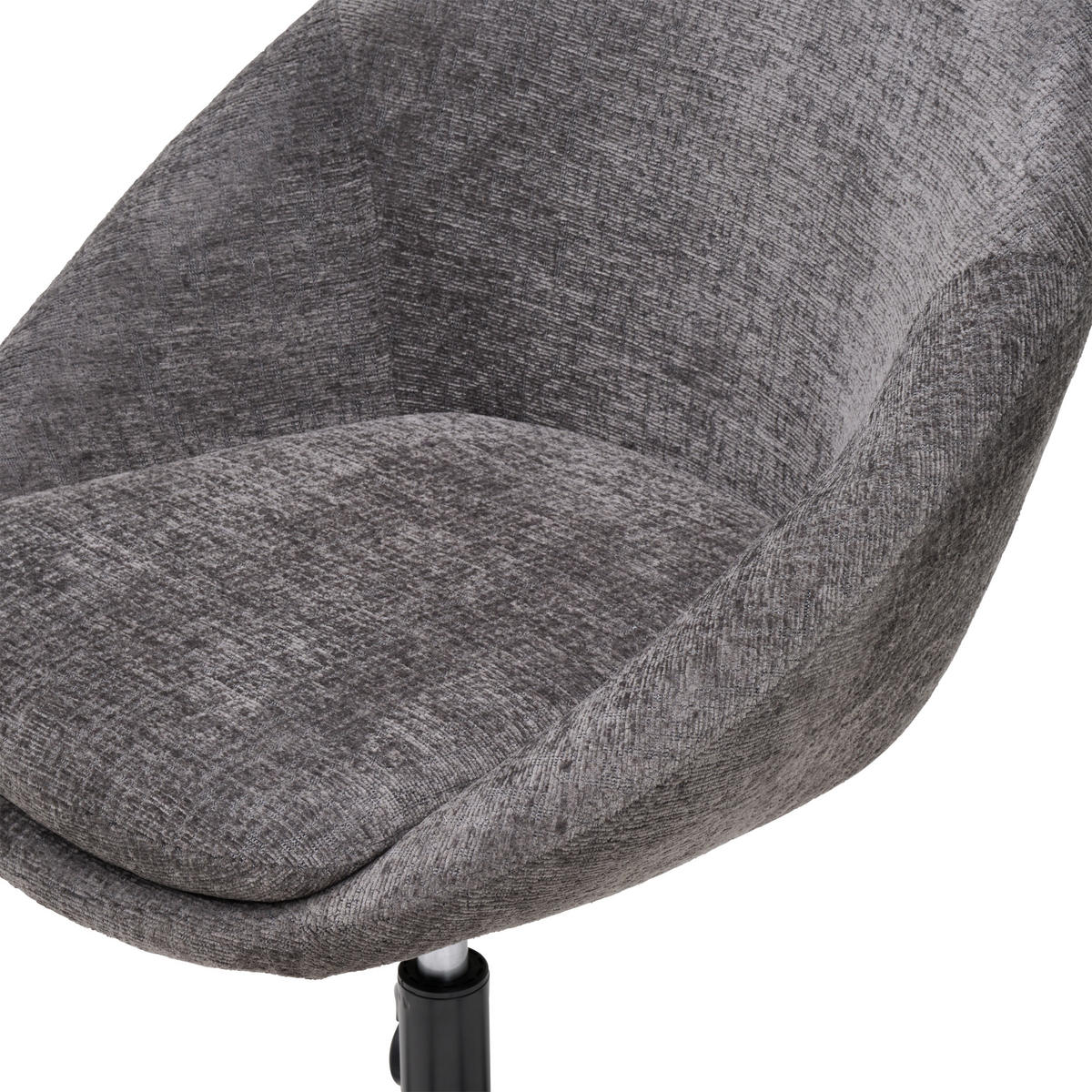 VRTLJIVI STOL kovina, tekstil siva, bela  - siva/črna, Moderno, kovina/umetna masa (62/79/87/61cm) - MID.YOU