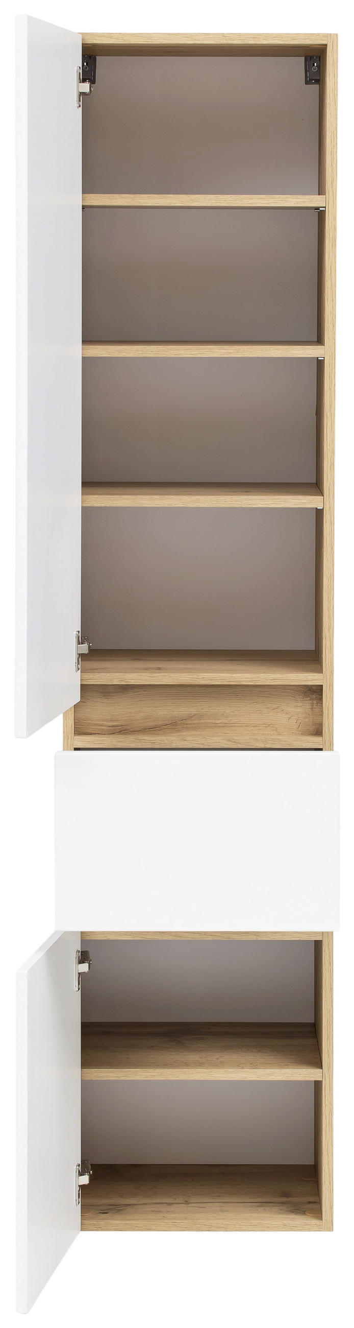 HOCHSCHRANK 40/180/35 cm  - Eichefarben/Silberfarben, KONVENTIONELL, Holzwerkstoff/Kunststoff (40/180/35cm) - Held