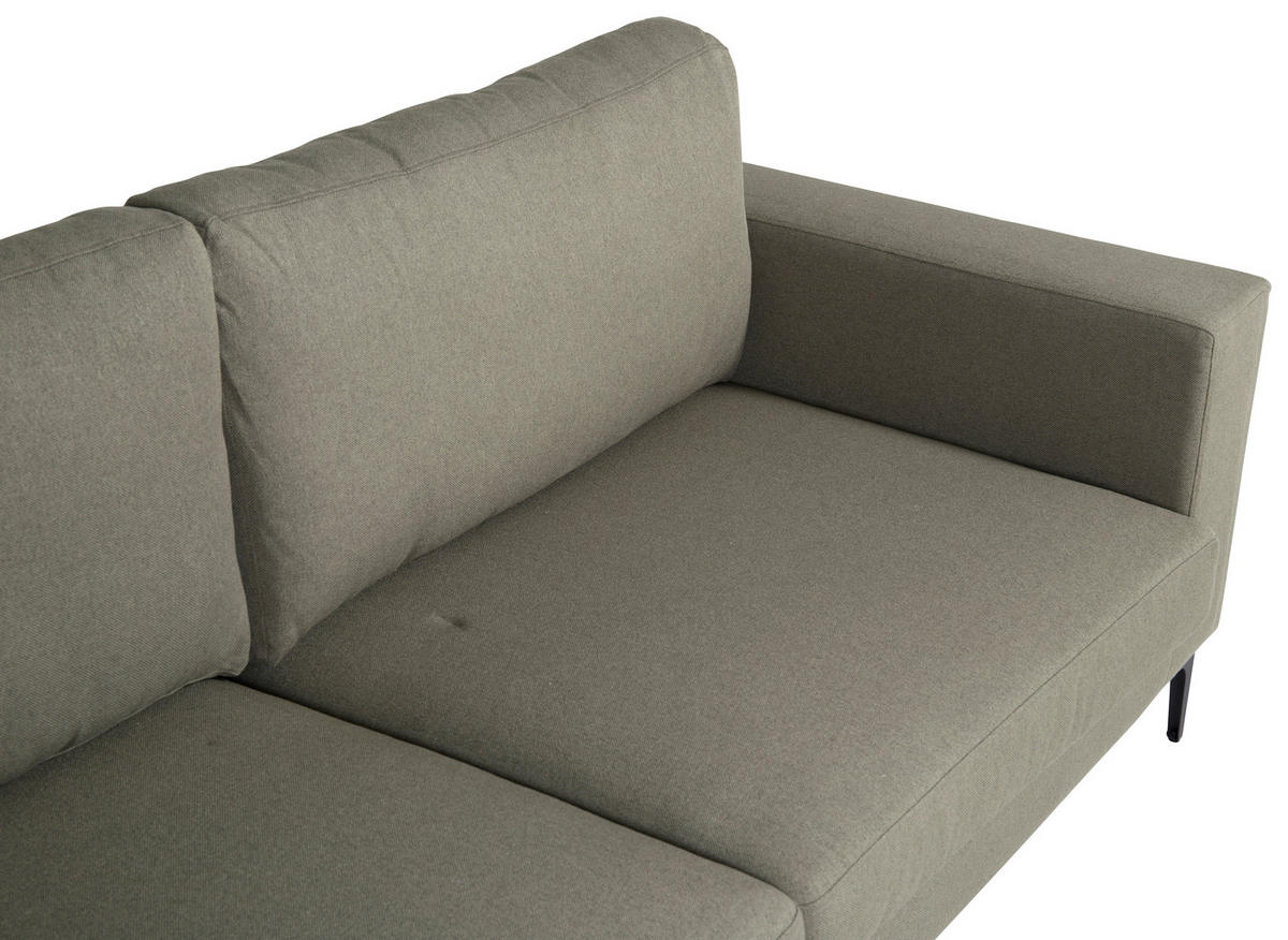 2-SITS SOFFA i metall, plast, textil svart, olivgrön  - olivgrön/svart, Design, metall/textil (215/84/88cm) - Livetastic