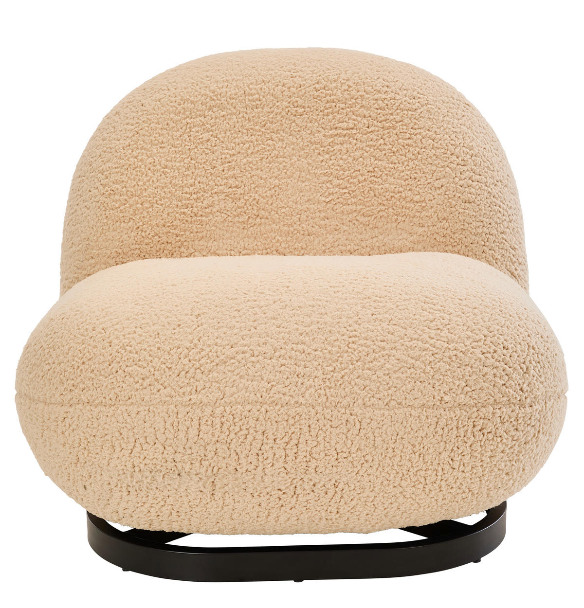 SESSEL in Bouclé Beige  - Beige/Schwarz, Trend, Textil/Metall (75/66/87cm) - P & B