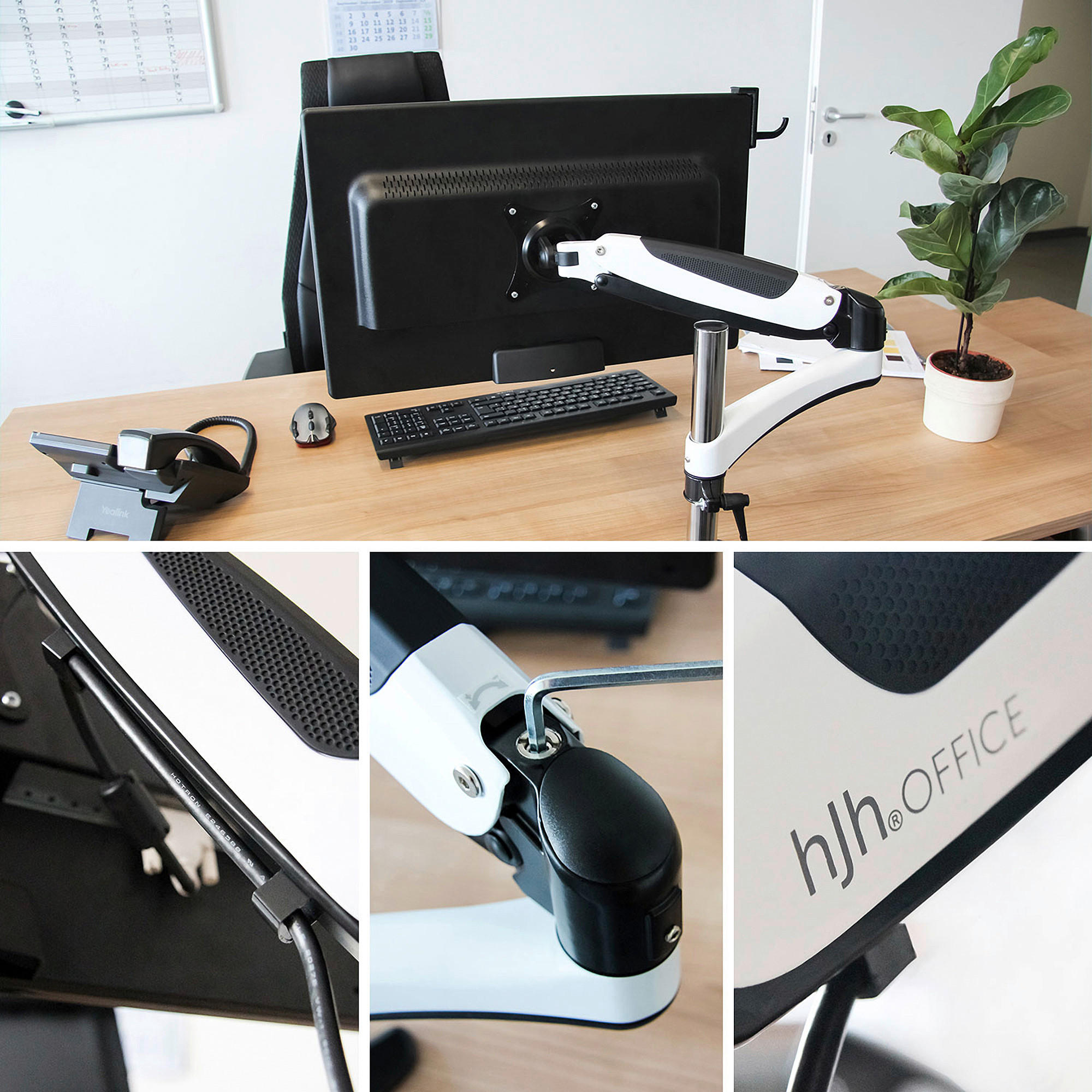 MONITOR-HALTERUNG  in Weiß, Schwarz  - Schwarz/Weiß, Basics, Metall (40/38/32cm) - MID.YOU