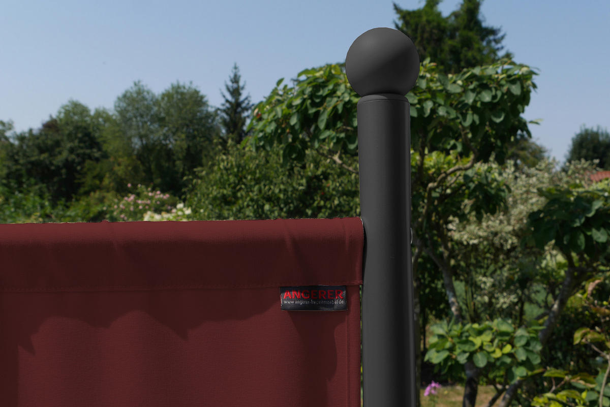 SICHTSCHUTZ - Bordeaux/Grau, Basics, Textil/Metall (178/178/51cm) - Boxxx