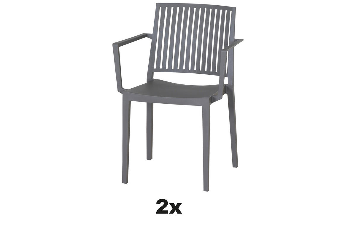 STAPELSTUHL in Kunststoff Grau  - Grau, Basics, Kunststoff (57/80/56cm) - Siena Garden