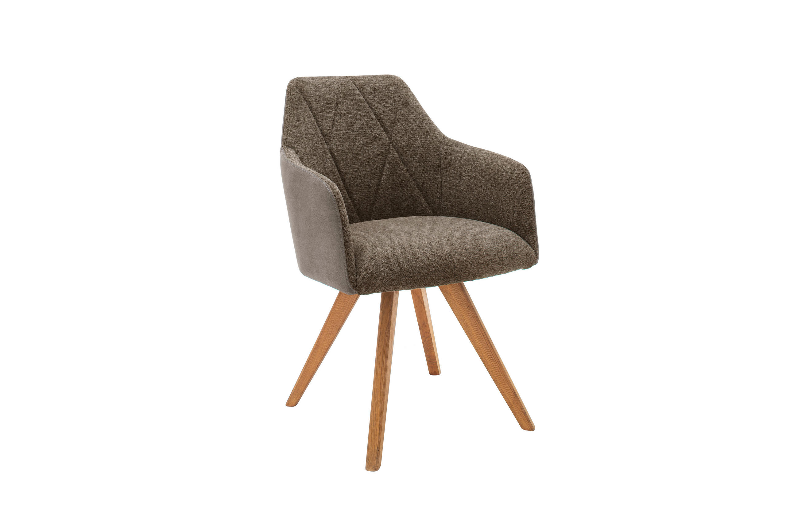 ARMLEHNSTUHL  Sitzfläche 180° drehbar Flachgewebe  - Wildeiche/Cappuccino, MODERN, Holz/Textil (57/85/62cm) - MID.YOU