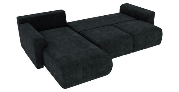 ECKSOFA in Samt Dunkelgrau  - Chromfarben/Dunkelgrau, KONVENTIONELL, Kunststoff/Textil (195/293cm) - Carryhome