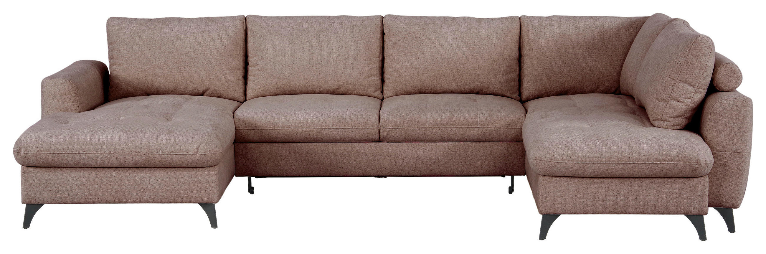 WOHNLANDSCHAFT Rosa Chenille  - Schwarz/Rosa, KONVENTIONELL, Textil/Metall (160/340/188cm) - Xora