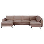 WOHNLANDSCHAFT Rosa Chenille  - Schwarz/Rosa, KONVENTIONELL, Textil/Metall (160/340/188cm) - Xora