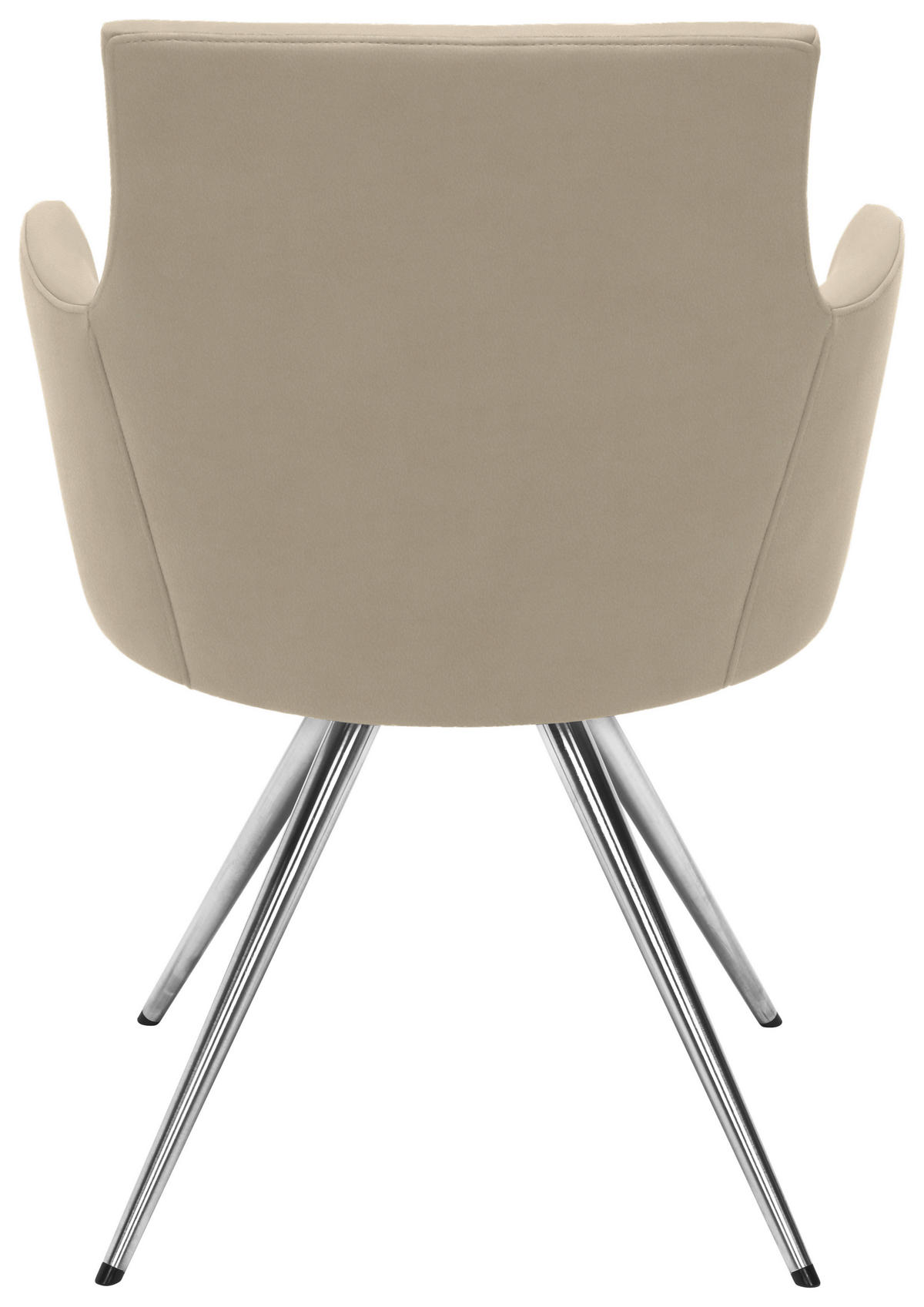ARMLEHNSTUHL  in Stahl Lederlook, Mikrofaser  - Edelstahlfarben/Beige, Design, Textil/Metall (60/87/62cm) - Venjakob