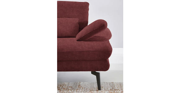 ECKSOFA in Velours Weinrot 180/310 cm - Weinrot/Schwarz, Design, Textil/Metall (180/310cm) - Dieter Knoll