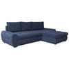 ECKSCHLAFSOFA Velours Dunkelblau  - Chromfarben/Dunkelblau, Design, Kunststoff/Textil (277/175cm) - Livetastic