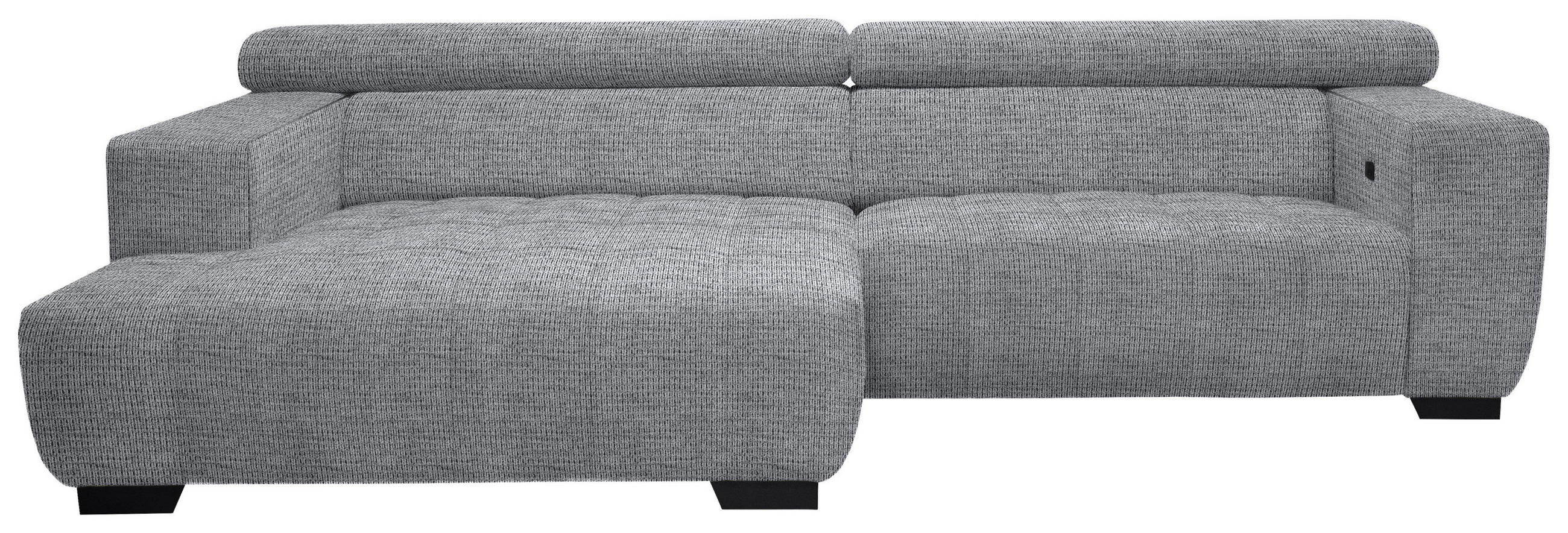 ECKSOFA in Webstoff Grau  - Schwarz/Grau, Konventionell, Textil/Metall (182/279cm) - Hom`in