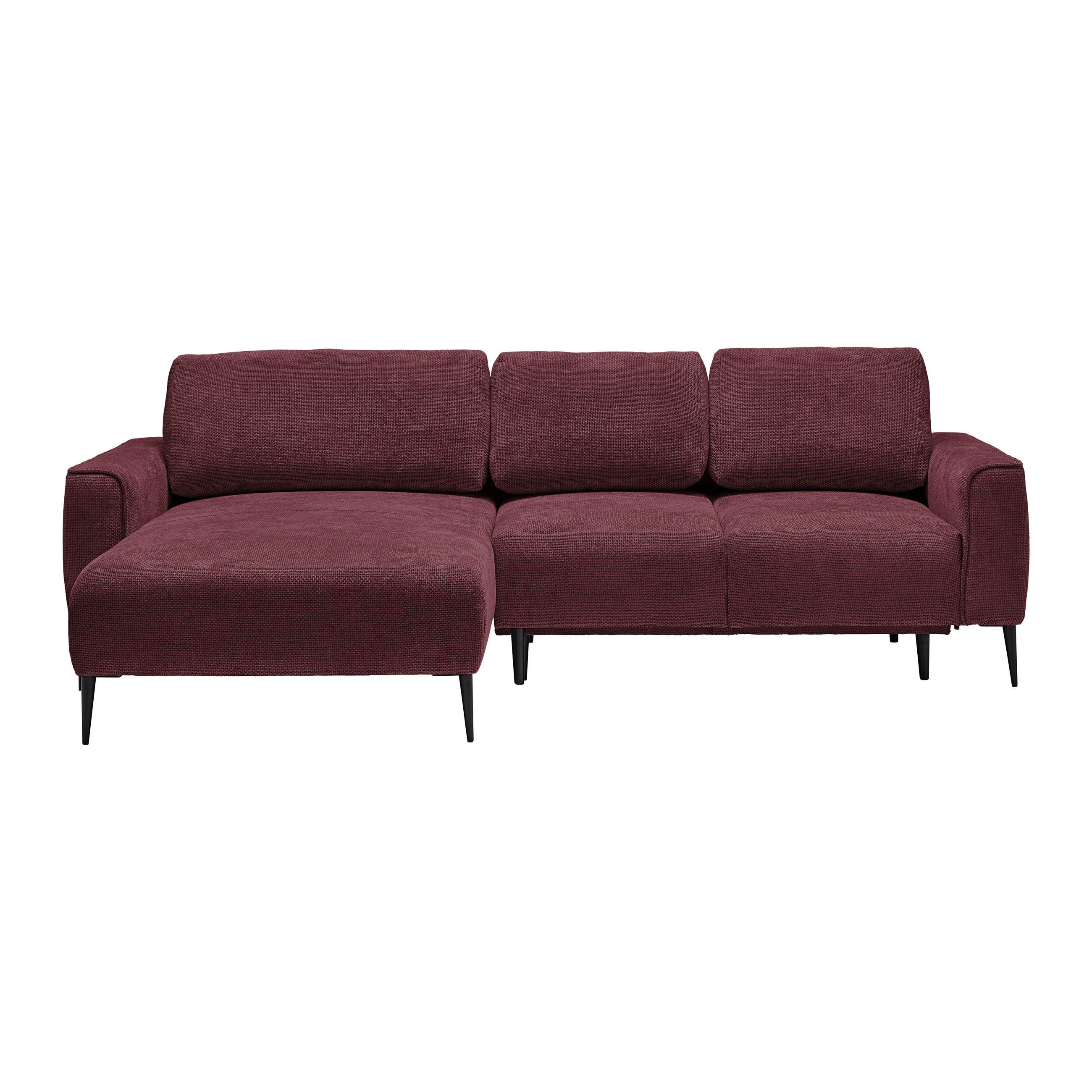 HÖRNSOFFA i vävt tyg bordeaux  - bordeaux/svart, Modern, metall/textil (164/255cm) - MID.YOU