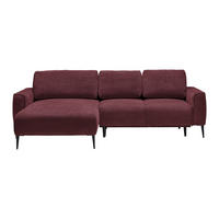 HÖRNSOFFA i vävt tyg bordeaux  - bordeaux/svart, Modern, metall/textil (164/255cm) - MID.YOU