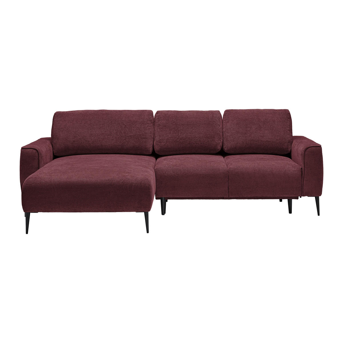 HÖRNSOFFA i vävt tyg bordeaux  - bordeaux/svart, Modern, metall/textil (164/255cm) - MID.YOU