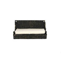 WANDMULDE - Schwarz, Naturmaterialien/Metall (40/25/15cm)