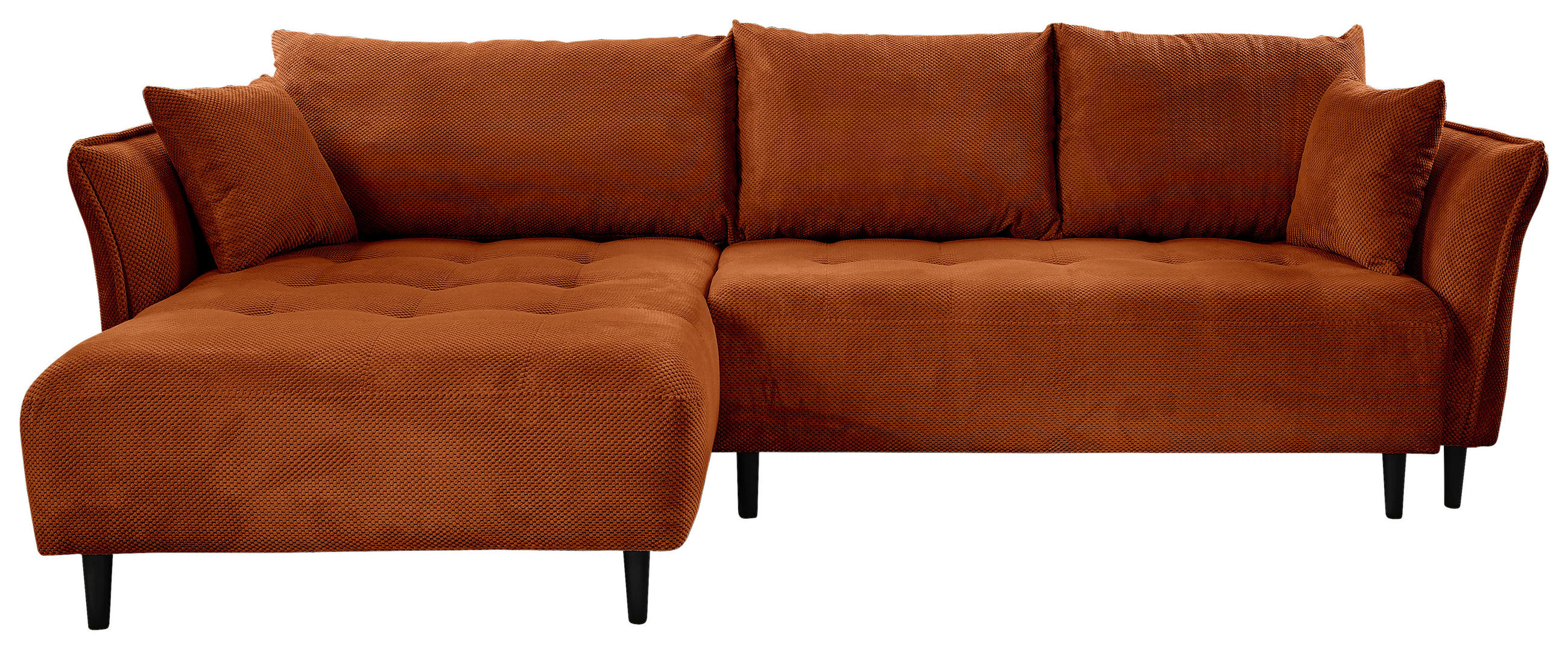 ECKSOFA Rostfarben Chenille  - Rostfarben/Schwarz, KONVENTIONELL, Holz/Textil (160/290cm) - Carryhome