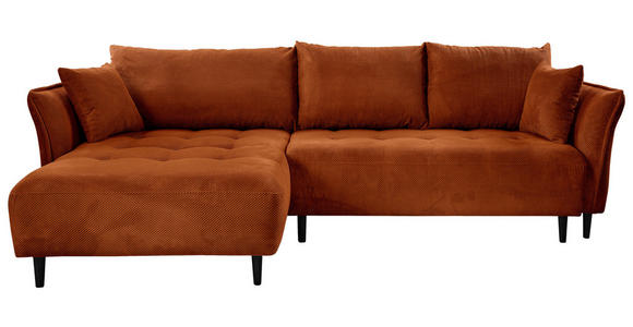 ECKSOFA Rostfarben Chenille - Rostfarben/Schwarz, KONVENTIONELL, Holz/Textil (160/290cm) - Carryhome