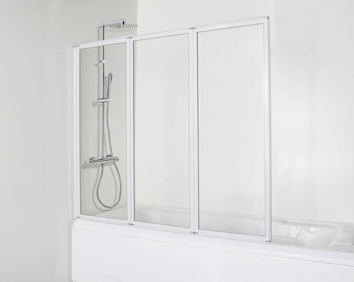 SKLADACIA VAŇOVÁ ZÁSTENA biela  - biela, Modern, kov/sklo (130/121cm)