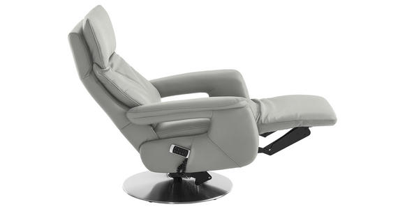 RELAXSESSEL in Leder Silberfarben - Edelstahlfarben/Silberfarben, Design, Leder/Metall (78/112/85cm) - Cantus