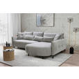 ECKSOFA  in Chenille Hellgrau  285/200 cm  - Hellgrau/Schwarz, MODERN, Textil/Metall (285/200cm) - Carryhome