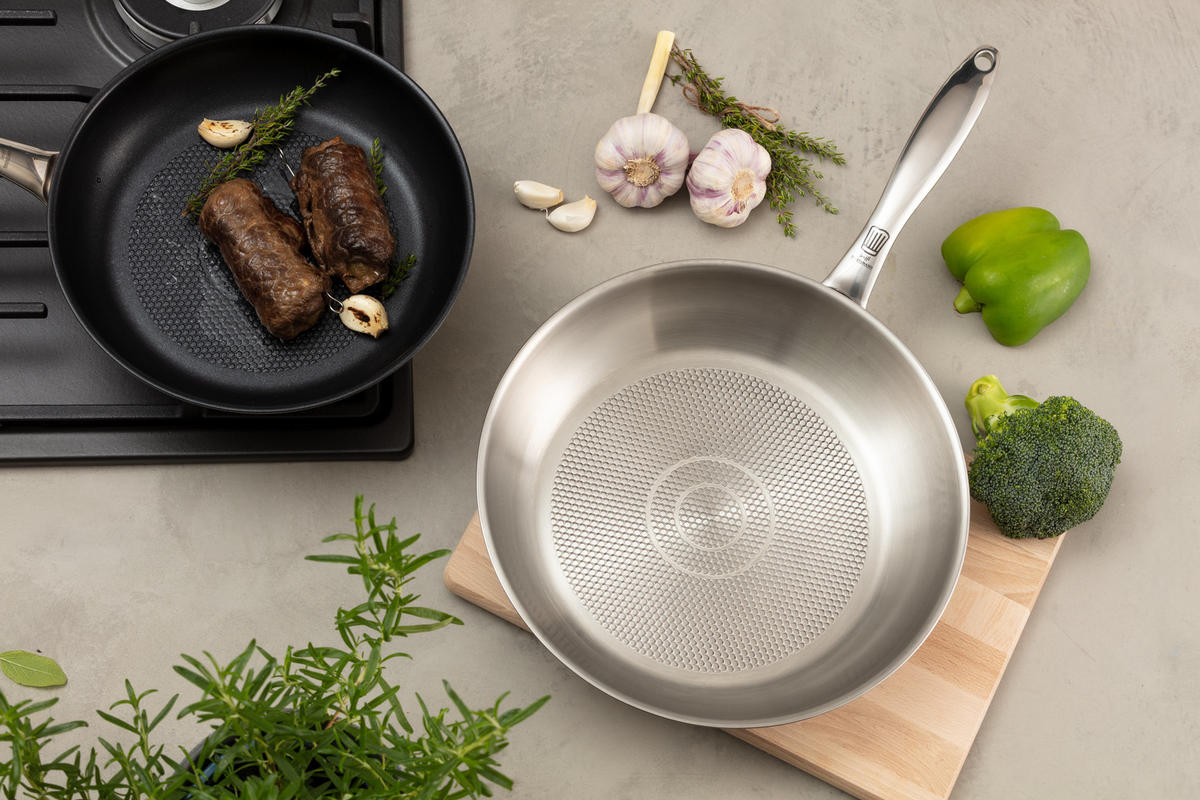 BRATPFANNE München 28 cm  - Silberfarben, Design, Metall (28cm) - Chefkoch+Fackelmann