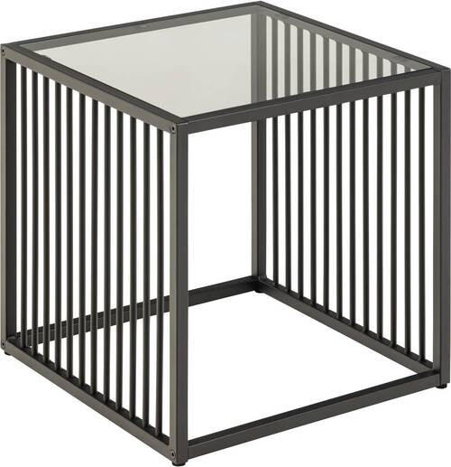 BEISTELLTISCH Schwarz quadratisch  - Schwarz, Design, Glas/Metall (40/40/40cm) - MID.YOU