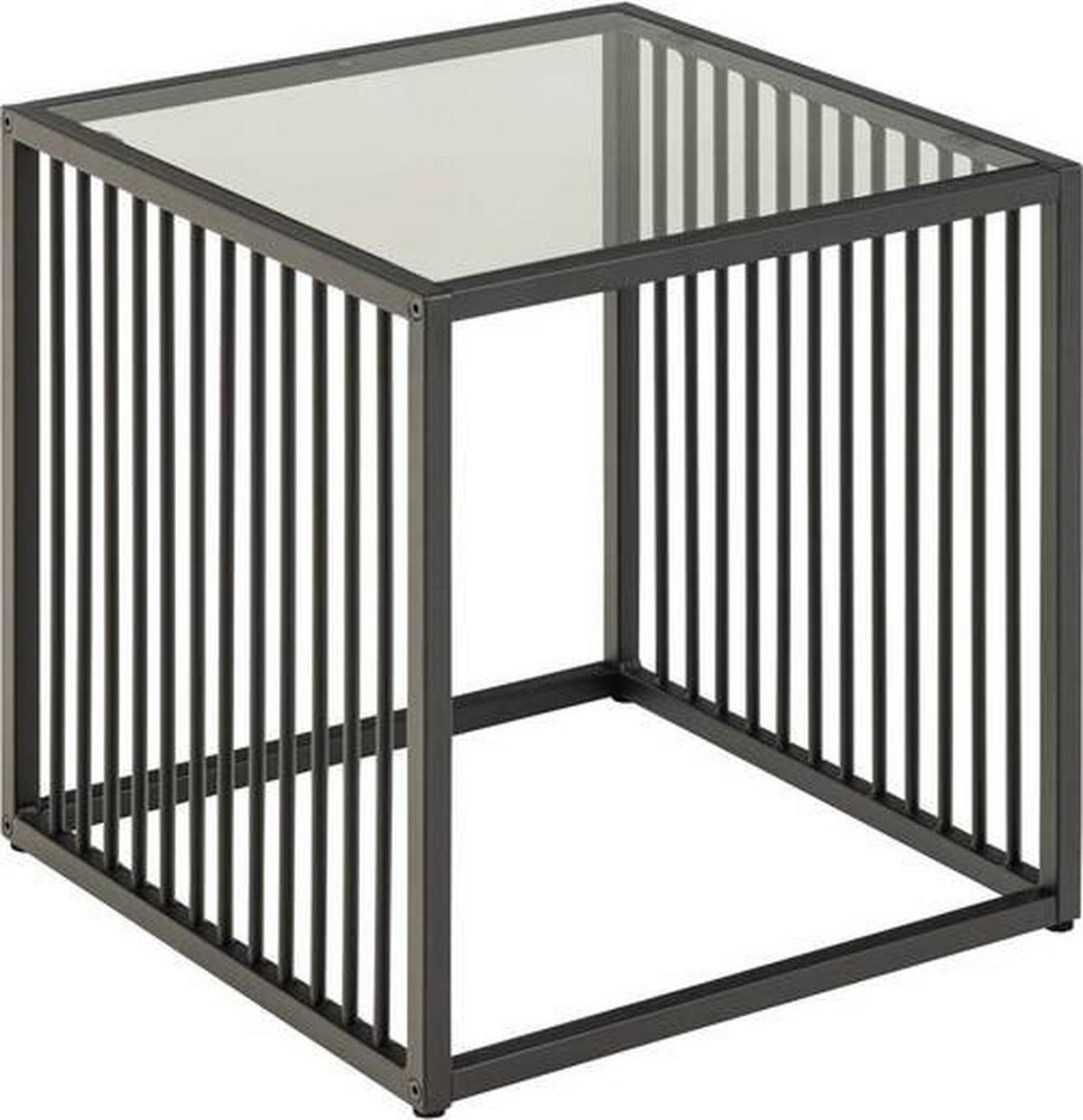 BEISTELLTISCH in Glas, Metall  - Schwarz, Design, Glas/Metall (40/40/40cm) - MID.YOU