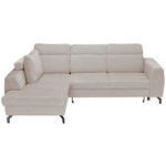 ECKSOFA Beige Chenille  - Beige/Schwarz, KONVENTIONELL, Textil/Metall (185/266cm) - Carryhome