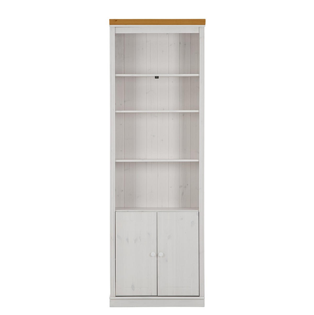 BÜCHERWAND Kiefer massiv Weiß, Honig  - Weiß/Honig, Design, Holz (74/223/37cm) - Livetastic