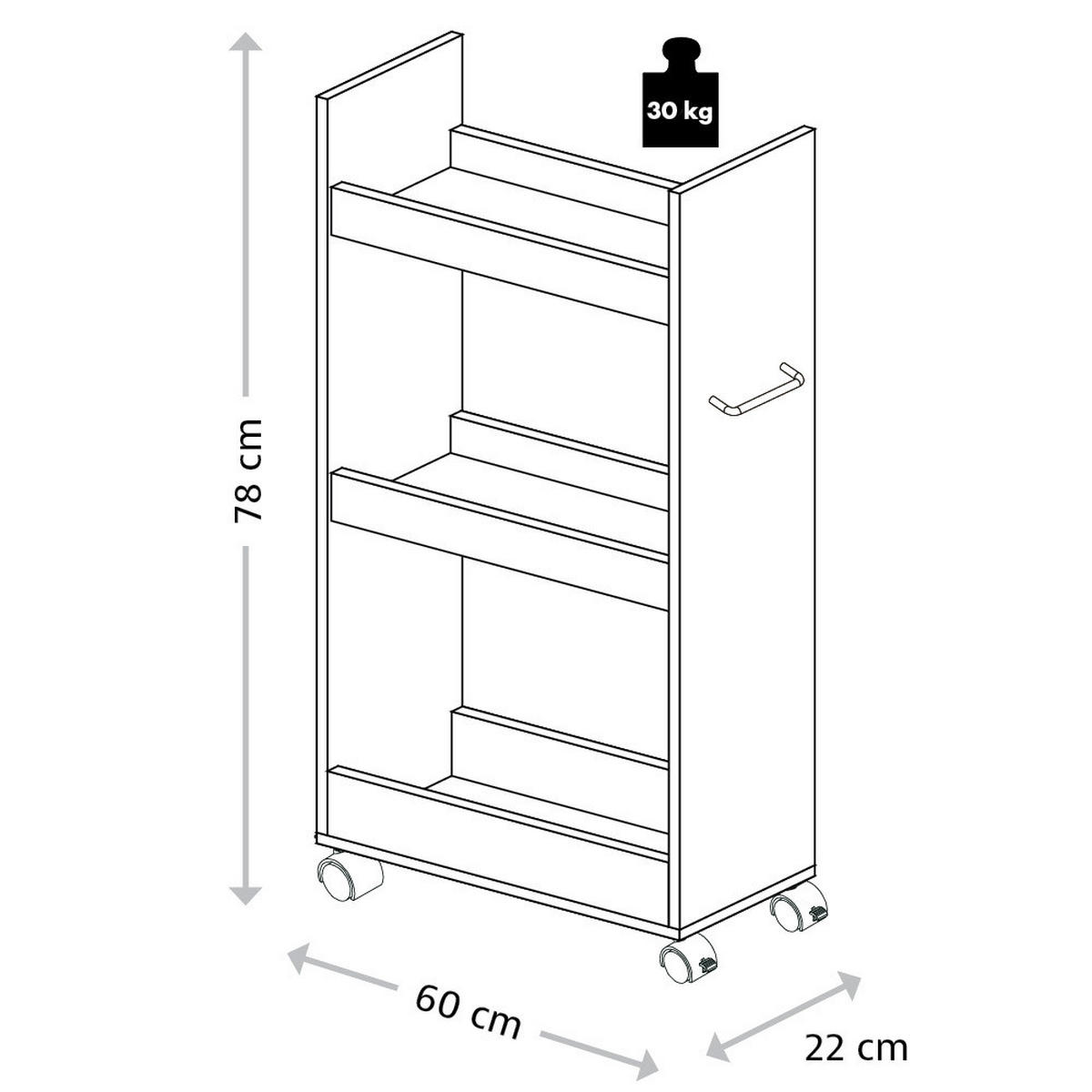 ALLZWECKWAGEN Eichefarben  - Eichefarben, Basics, Holzwerkstoff (60/78/22cm) - Kesper