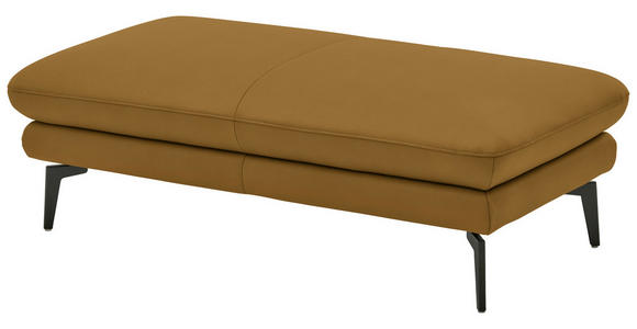 3-SITZER-SOFA in Leder Currygelb - Currygelb/Schwarz, Design, Leder/Metall (222/86/104cm) - Dieter Knoll