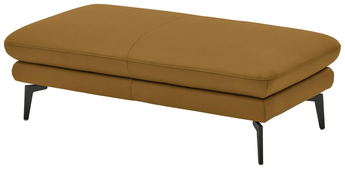 3-SITZER-SOFA in Leder Currygelb  - Currygelb/Schwarz, Design, Leder/Metall (222/86/104cm) - Dieter Knoll
