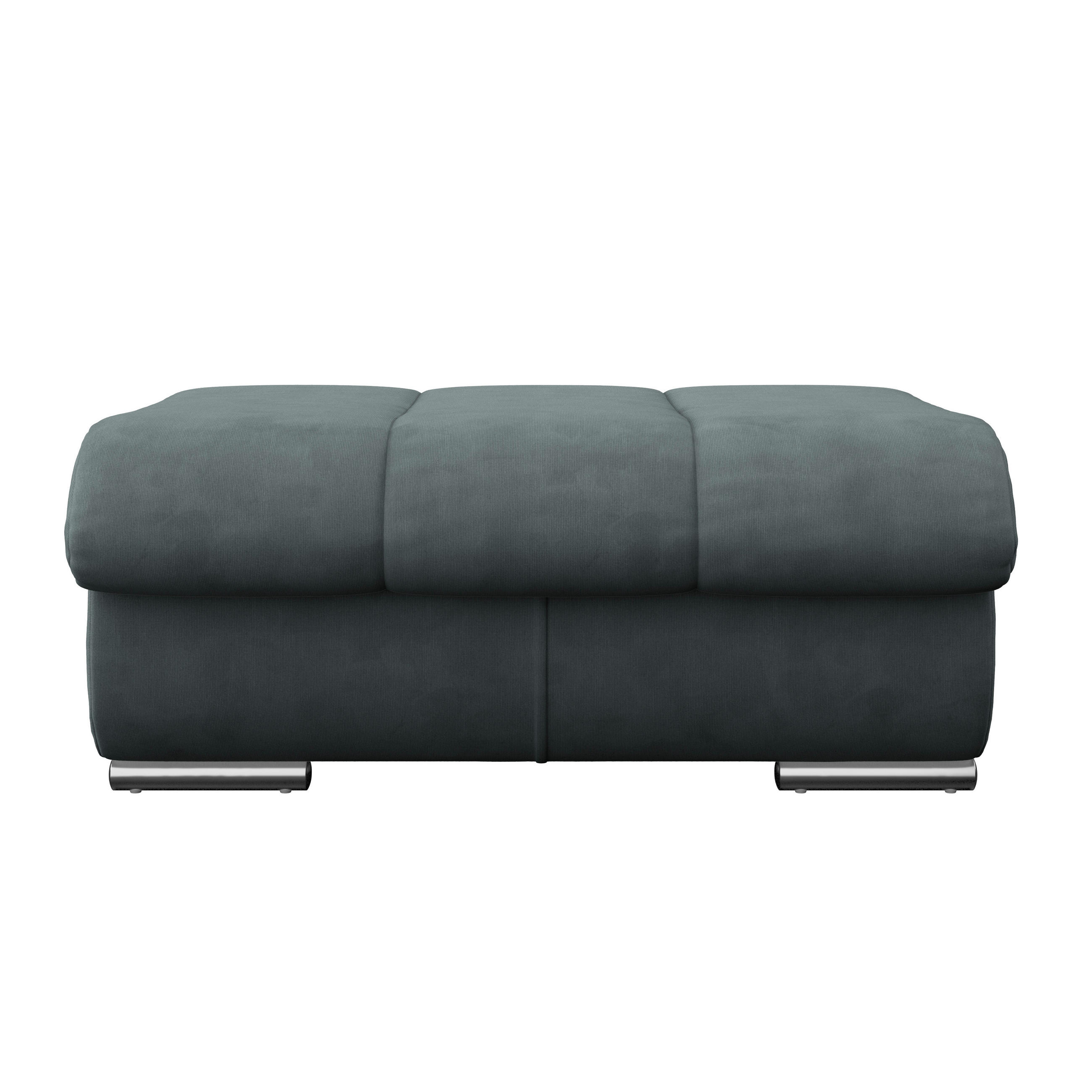 HOCKER in Textil Grau  - Chromfarben/Grau, Modern, Textil/Metall (100/43/80cm) - MID.YOU