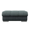 HOCKER in Textil Grau  - Chromfarben/Grau, Modern, Textil/Metall (100/43/80cm) - MID.YOU