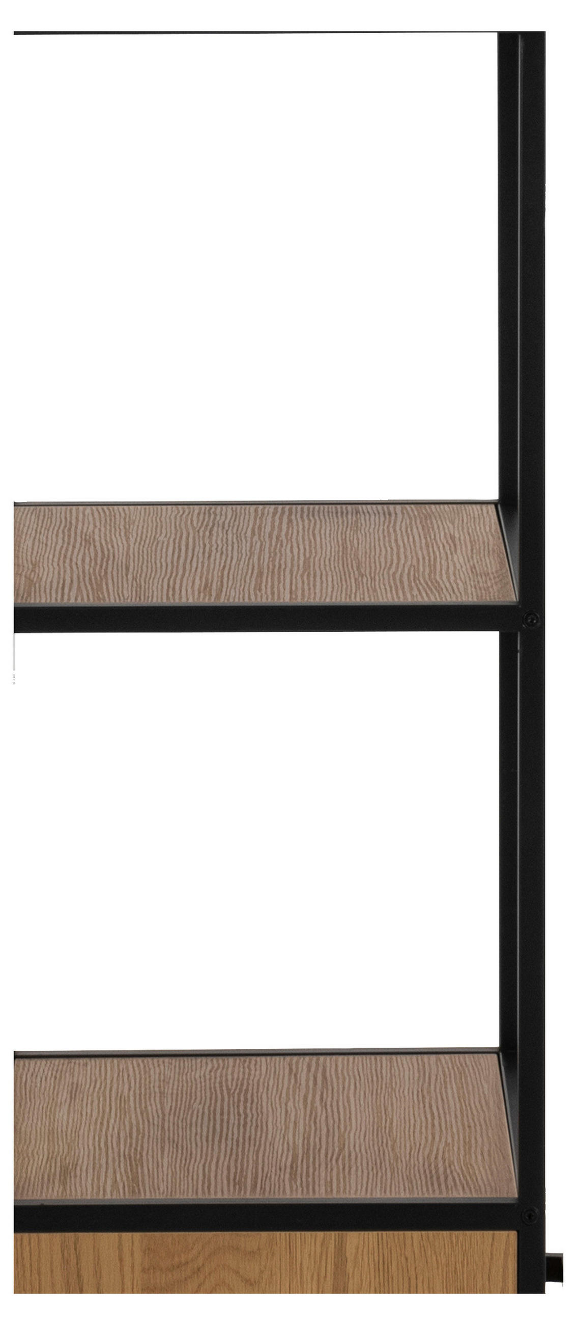 REGAL 42/185/35 cm črna, divji hrast  - črna/divji hrast, Trend, kovina/leseni material (42/185/35cm) - MID.YOU