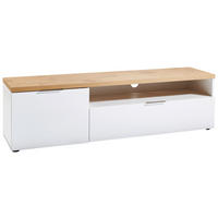 NIZKA OMARICA bela, barve hrasta  - barve hrasta/bela, Design (180/49/43cm) - Xora