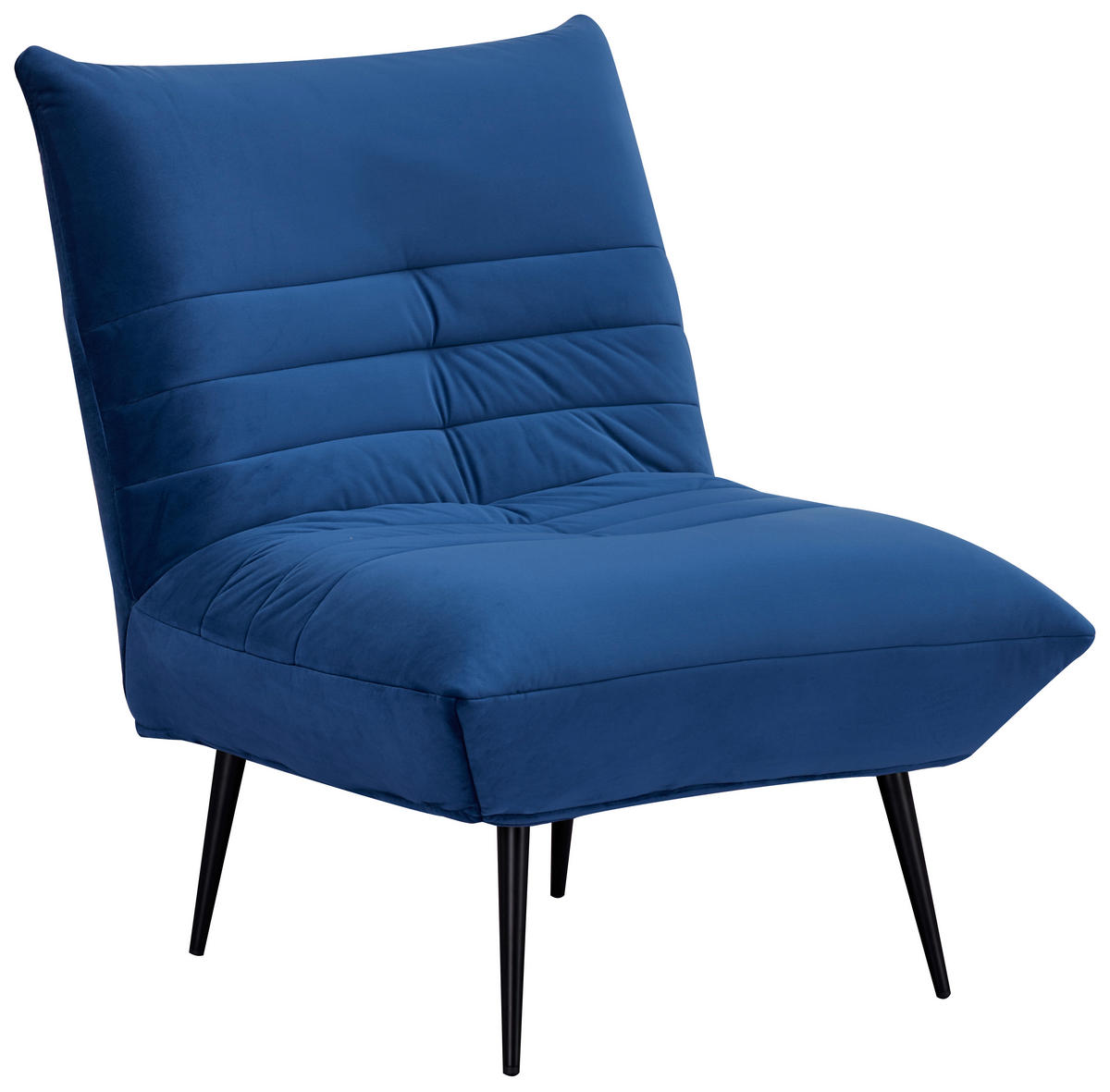 SESSEL Samt Blau    - Blau/Schwarz, MODERN, Textil/Metall (75/92/87cm) - MID.YOU