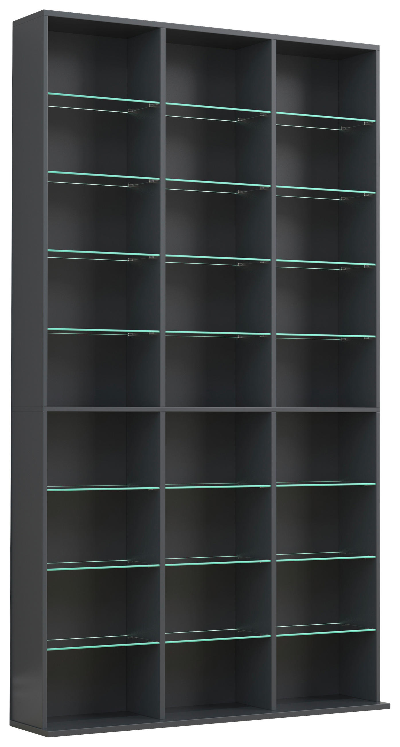 REGAL  102/181/23 cm Anthrazit  - Anthrazit, Design, Glas/Holzwerkstoff (102/181/23cm) - MID.YOU