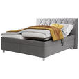 POLSTERBETT Matratze, Lattenrost, Bettkasten, motorische Verstellbarkeit Grau 180/200 cm  - Silberfarben/Weiß, KONVENTIONELL, Holz/Textil (180/200cm) - Esposa