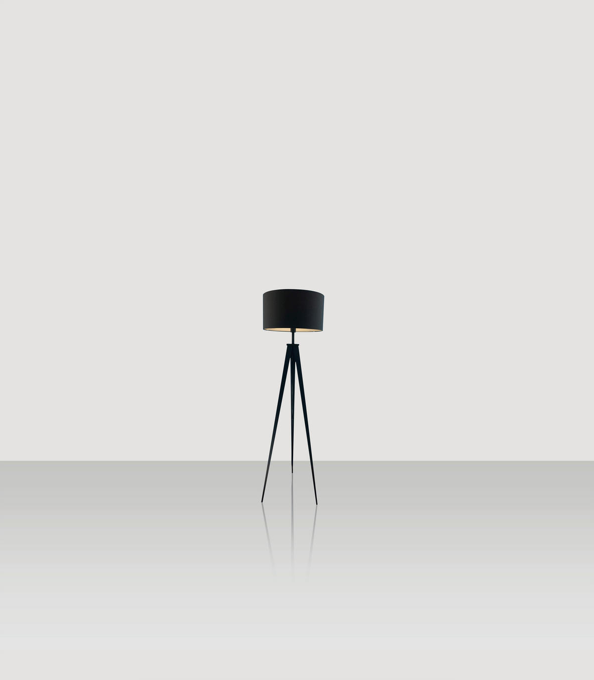 STOJACIA LAMPA, 49/158 cm  - čierna, Konventionell, kov/textil (49/158cm) - Ambiente